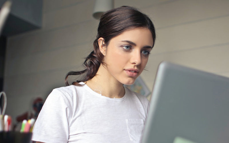 Student Staring at Her Computer