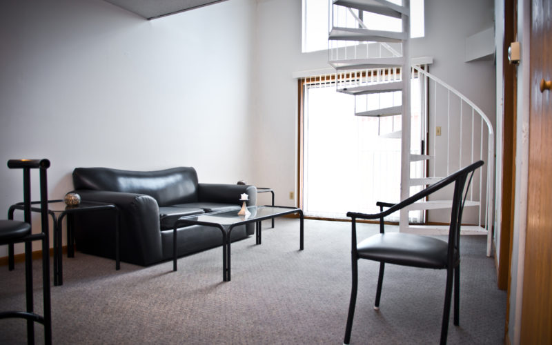 UIUC loft living room in Champaign, Illinois