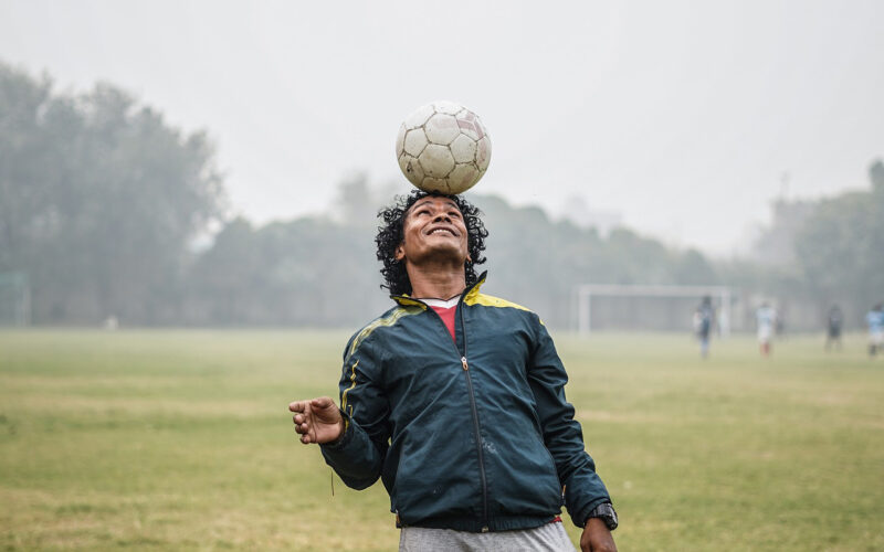 Person playing soccer