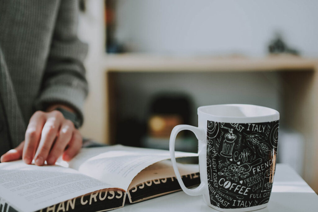 Close Up of Person Studying